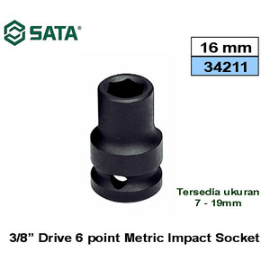 [34211] Kunci Mata Sok Socket Impact 3/8 Inch 16 mm 34211 Sata Tools