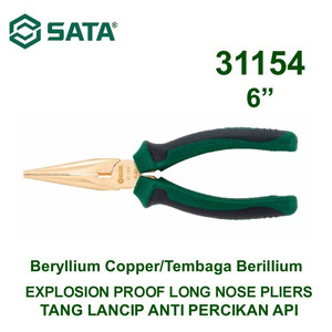 [31154] Tang Lancip 6" Anti Api 31154 Non Sparking Long Nose Pliers Sata Tools