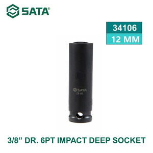 [34106] Kunci Shock Panjang 34106 3/8” 6PT Impact Deep Socket 12 mm Sata Tools