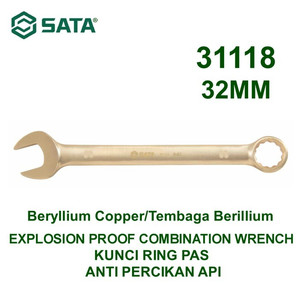 [31118] Kunci Ring Pas 32 mm Anti Percikan 31118 Non Sparking Wrench Sata Tool