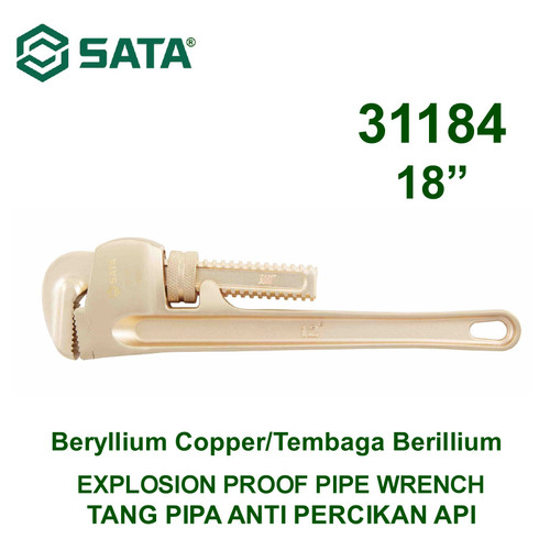 [31184] Tang Pipa Anti Api 31184 - 18" Explosion Proof Pipe Wrench Sata Tools