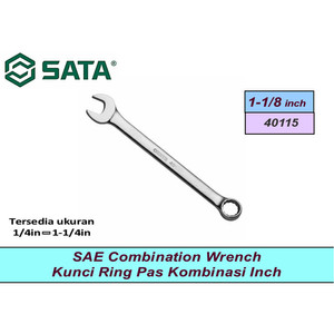 [40115] Kunci Ring Pas Kombinasi Inci 40115 Comb Wrench 1-1/8" Sata Tool