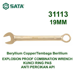 [31113] Kunci Ring Pas 19 mm Anti Percikan 31113 Non Sparking Wrench Sata Tool