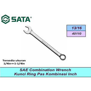 [40110] Kunci Ring Pas Kombinasi Inci 40110 Comb Wrench 13/16" Sata Tools