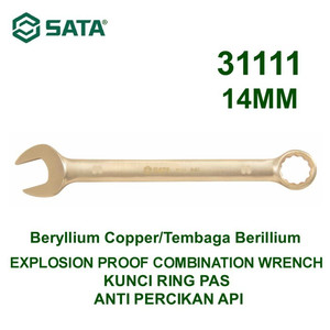 [31111] Kunci Ring Pas 14 mm Anti Percikan 31111 Non Sparking Wrench Sata Tool
