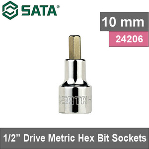 [24206] Mata Sok Bit Hex 10 mm 24206 1/2" 50 L Metric Hex Bit Socket Sata Tool