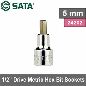 [24202] Mata Sok Bit Hex 5 mm 24202 1/2" 50 L Metric Hex Bit Socket Sata Tools