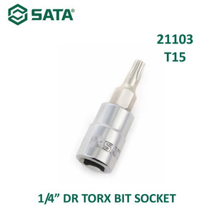 [21103] Kunci Shock Bit Bintang T 15 21103 1/4" Dr Bit Socket, Torx Sata Tools