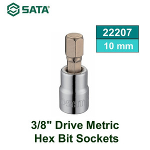[22207] Mata Sok Bit Hex 10 mm 22207 - 3/8" Dr. Bit Socket Hex Sata Tools