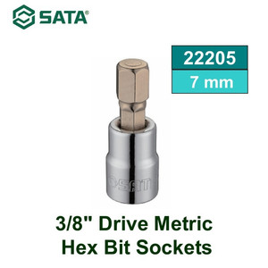 [22205] Mata Sok Bit Hex 7 mm 22205 - 3/8" Dr. Bit Socket Hex Sata Tools