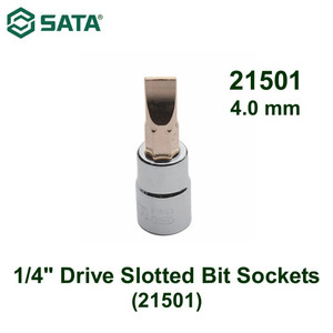 [21501] Mata Obeng 21501 Minus 1/4" Dr. Slotted Bit Socket 4.0 mm Sata Tools