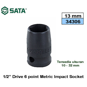 [34306] Kunci Mata Sok Socket Impact 1/2 Inch 13 mm 34306 Sata Tools