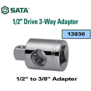 [13930] Adaptor Kunci Sok 13930 1/2" F X 3/8" M 3Way Adapter Socket Sata Tools