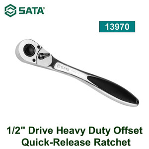[13970] Gagang Kunci Sok 13970 1/2" Offset Quick-Release Ratchet Sata Tools