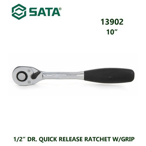 [13902] Gagang Kunci Sok 13902 1/2” Dr. Quick Release Ratchet W/Grip 10" Sata