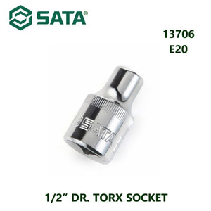 [13706] Kunci Shock Mata Sok Bintang 13706 1/2" Dr. Torx Socket E20 Sata Tools