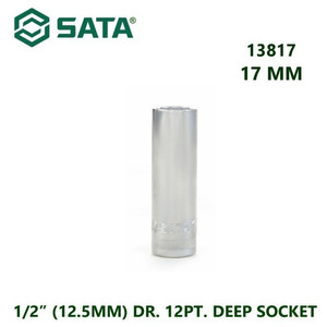 [13818] Kunci Sok Panjang 13818 1/2” /12.5mm 12PT Deep Socket 18 mm Sata Tools