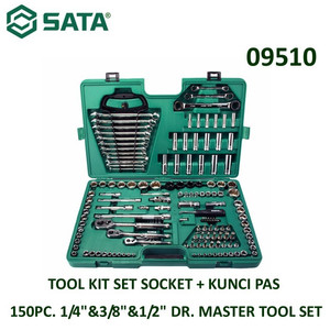 [09510] Tool Kit Set Lengkap 09510 1/4" & 3/8" & 1/2" Dr. 150 Pcs Sata Tools