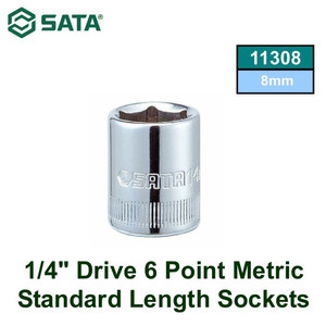[11308] Kunci Shock Mata Sok 11308 1/4" Dr. 6PT. Socket 8mm Sata Tools