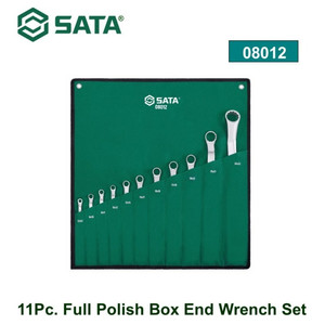[08012] Kunci Double Ring 08012 11Pc Full Polish Box End Wrench Set Sata Tools