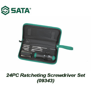 [09343] Obeng T Ratchet 26 Pcs 09343 Screwdriver Set Sata Tools