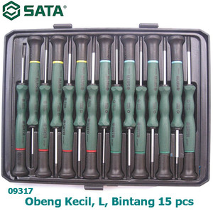 [09317] Obeng Mikro Plus Minus Hex Bintang 15 Pcs 09317 Screwdriver Sata Tools