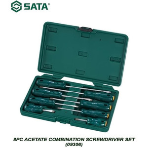 [9306] Obeng Plus Minus Magnetik 8 Pcs 09306 Acetate Screwdriver Sata Tools