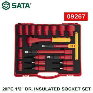 [09267] Kunci Sok Listrik 20 Pcs 09267 1/2" Dr Insulated Socket Set Sata Tools