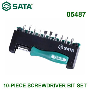 [5487] Mata Obeng Set 10 Pcs 05487 - 10 Pcs Screwdriver Bit Set Sata Tools