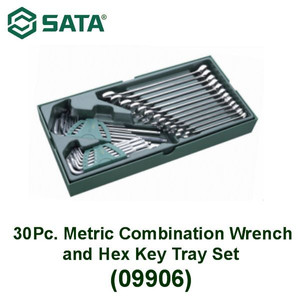 [09906] Kunci Ring Pas 30 Pcs 09906 Combination Wrench Hex Key Tray Sata Tools