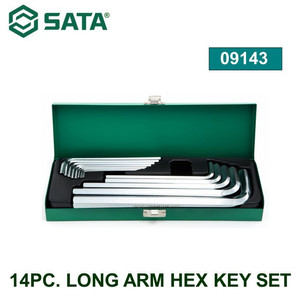 [9143] Kunci L Panjang Metrik 14 Pcs 09143 Long Arm Hex Key Set Sata Tools