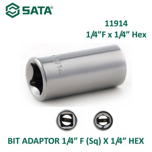 [11914] Kunci Sok Bit Adaptor 11914 1/4"F X 1/4"Hexagon Adapter Sata Tools
