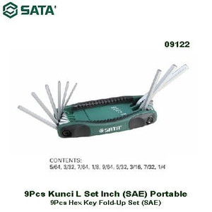 [9122] Kunci L Lipat Set 9 Pcs Inci 09122 Portable Foldup SAE Sata Tools