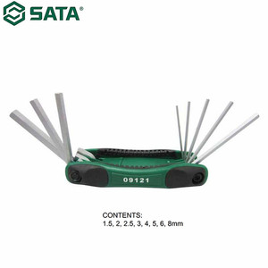 [9121] Kunci L Lipat Set 8 Pcs Metrik 09121 Portable Foldup 09121 Sata Tools