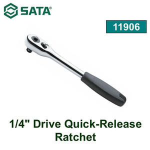 [11906] Gagang Kunci Sok 11906 1/4" Dr. Quick-Release Ratchet Sata Tools