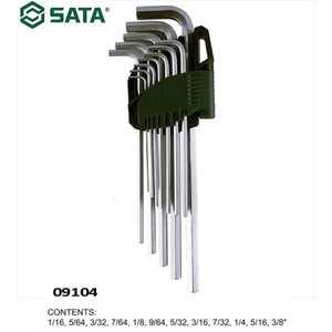 [9104] Kunci L Inci Panjang Set 12 Pcs 09104 Extra Long Point SAE Sata Tools