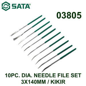 [3805] Kikir 3 X 140 mm Set 10 Pcs 03805 10Pcs Needle File Set Sata Tools