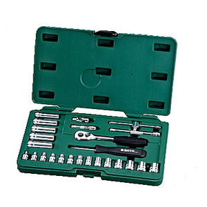 [09001] Kunci Shock Mata Sok 25 Pc 09001 1/2" 6PT Socket Metric Set Sata Tools