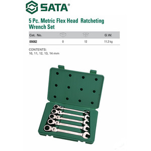 [09082] Kunci Ring Pas Rachet Metrik Set 5 Pcs 09082 Xl Flex Head Sata Tools