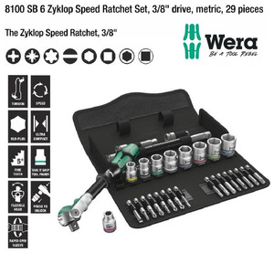 [05004046001] Tool Kit Set Wera 05004046001 Zyklop Speed Ratchet 3/8" Metric, 29Pcs
