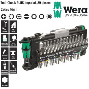 [05056491001] Tool-Check PLUS Imperial Set Wera 05056491001 Zyklop Mini - 39 Pc