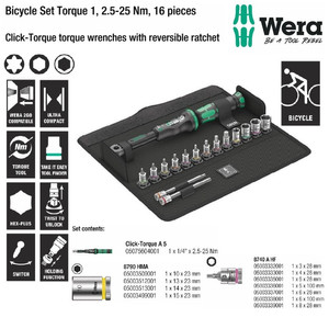 [05004180001] Tool Kits Sepeda Lengkap Wera 05004180001 Bicycle Set Torque 16 Pieces