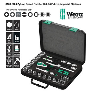 [05003596001] Tool Kit Wera 05003596001 Zyklop Ratchet Set 3/8" Drive imperial, 38Pc