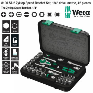 [05003533001] Tool Kit Wera 05003533001 Zyklop Speed Ratchet Set 1/4" Drive Metric