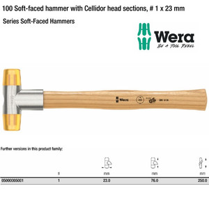 [5000005001] Palu Cellidor Wera 05000005001 Soft-faced hammer "100" #1 23x76x250 mm