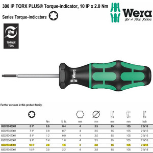 [05028044001] Obeng Torsi Bintang 10 IP - 2.0 Nm Wera 05028044001 Torque-indicators