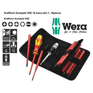 [05003484001] Obeng VDE Bit Extra Slim Set Wera 05003484001 Changeable Blade - 16 Pc