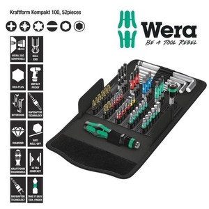 [05057460001] Tool Kit Set Wera 05057460001 Screwdriver Kraftform Kompakt 100 - 52Pc