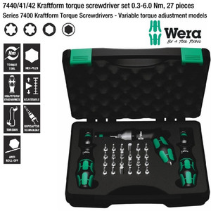 [5074739001] Obeng Torsi Set Wera 05074739001 Torque Screwdriver 0.3-6.0 Nm - 27 Pc