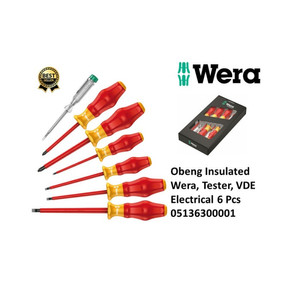 [05136300001] Obeng Testpen Wera 05136300001 Screwdriver Tester Electrical VDE 6 Pc